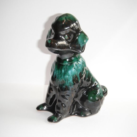 Vintage Blue Mountain Pottery Ceramic Dog Figurine Statue Sculpture Green/Black - Picture 8 of 8